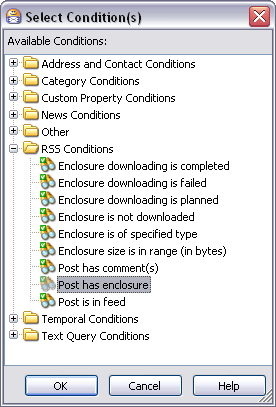 Select Conditions dialog