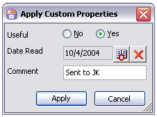Apply Custom Properties dialog
