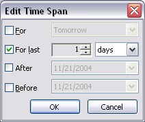 Edit Time Span dialog