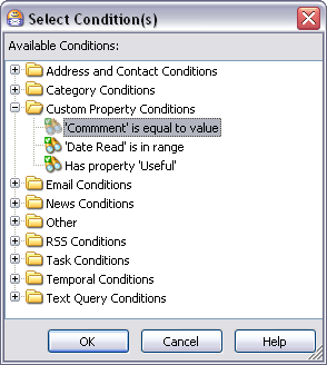 The Select Conditions dialog