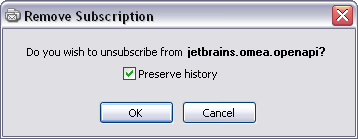 Remove Subscription dialog