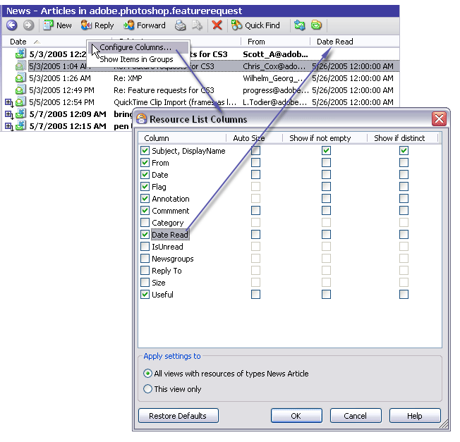 Custom Property Columns