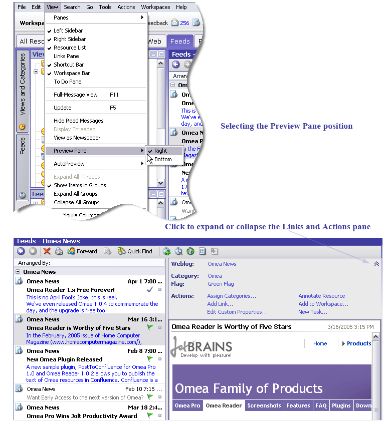 Preview Pane located at the right