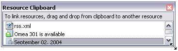 Resizing the Resource Clipboard