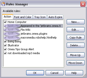 Notify Me rules in Rules Manager